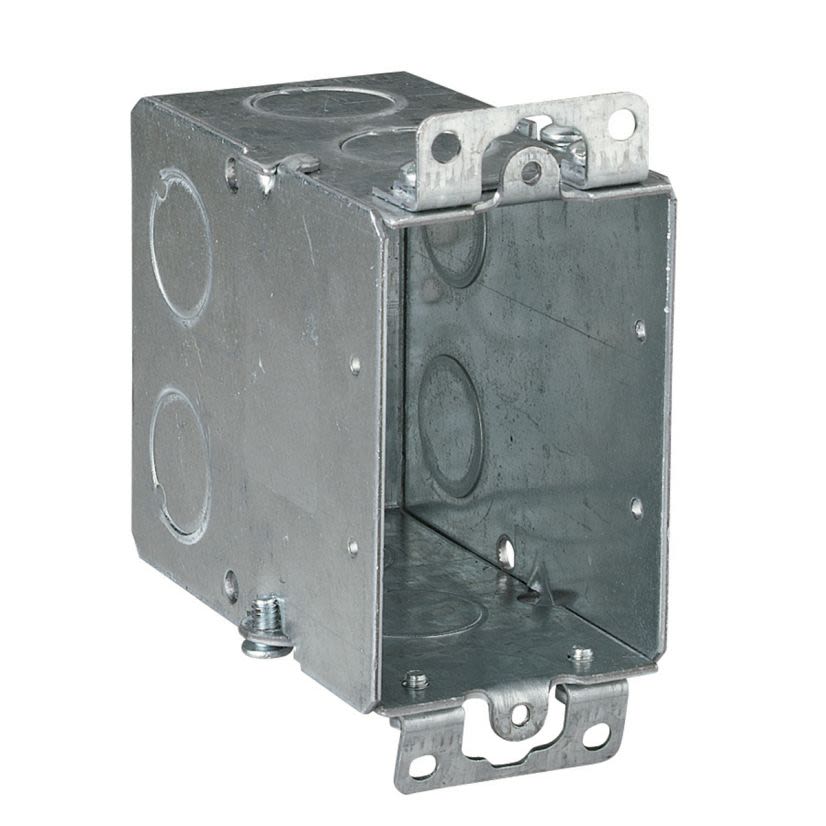 Thomas & Betts Steel City® CY-1/2 Gangable Switch Box, Steel, 18 cu-in Capacity, 1 Gangs, 1 Outlets, 5 Knockouts